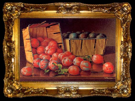 framed  Prentice, Levi Wells Baskets of Plums on a Tabletop, ta009-2